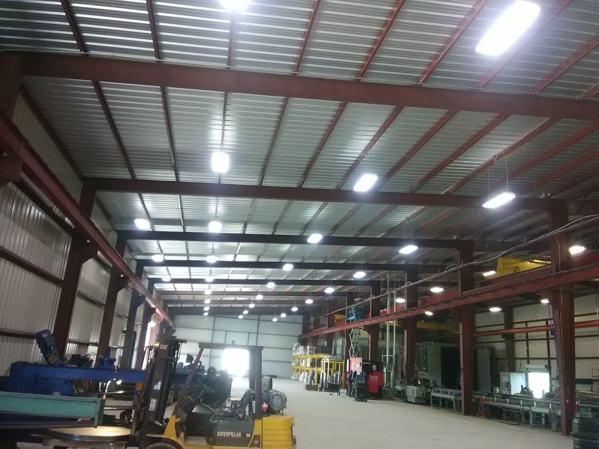 Industrial warehouse with LED high-bay lighting installed by K.L.D. Electric